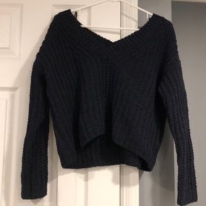 Dark blue v necked sweater